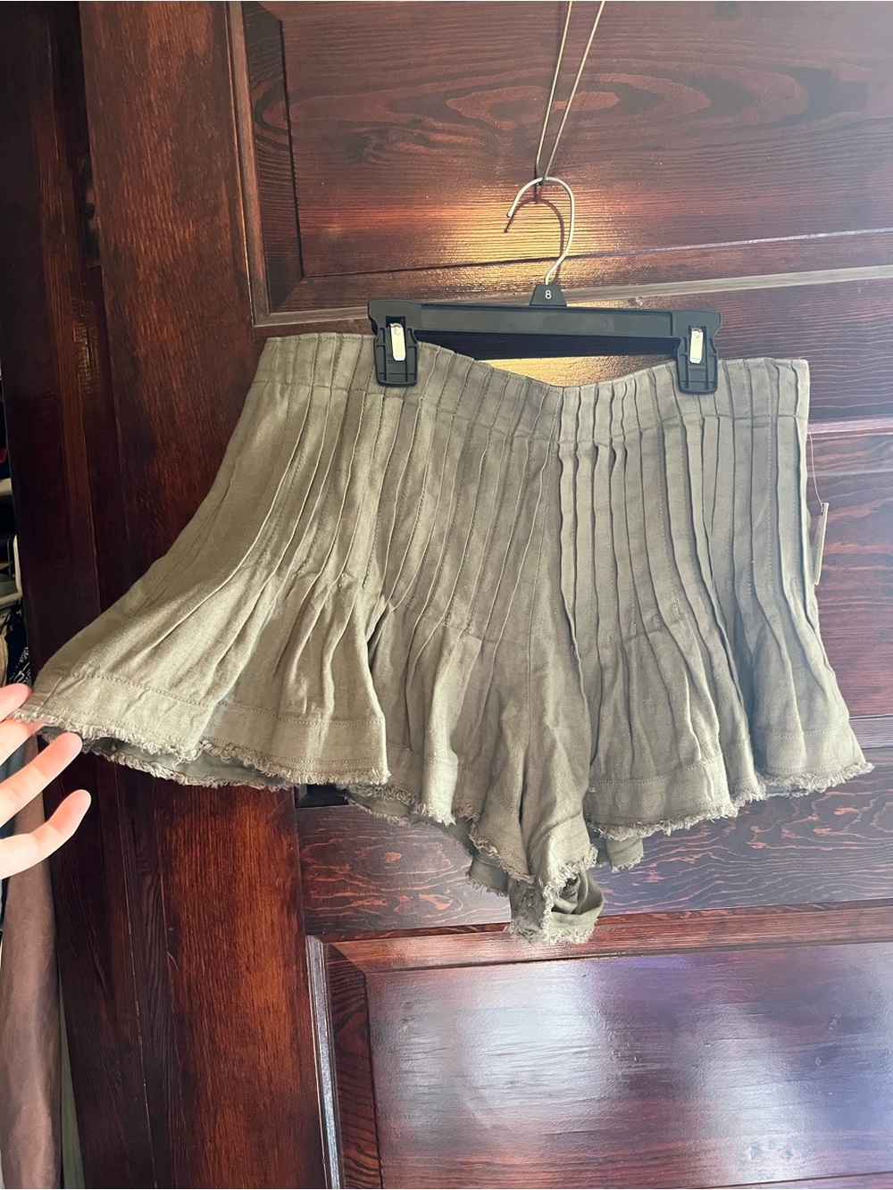 Anthropologie Olive Pleated Ruffle Skort Shorts